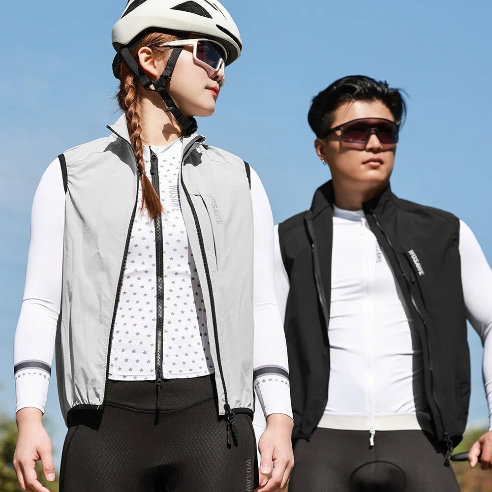 WOSAWE BE207 Cycling Vest Windproof Waterproof Sleeveless Jacket for Road Bike Running - BE217/Y Yellow | Asian M/European S - 5