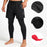 WOSAWE BF135 Fake Two-Piece Cycling Pants for Men Shock Absorbing 16mm 4D Padded Mountain Bike Pants - BF135/B Black |Asian Size M/European Size S - 2