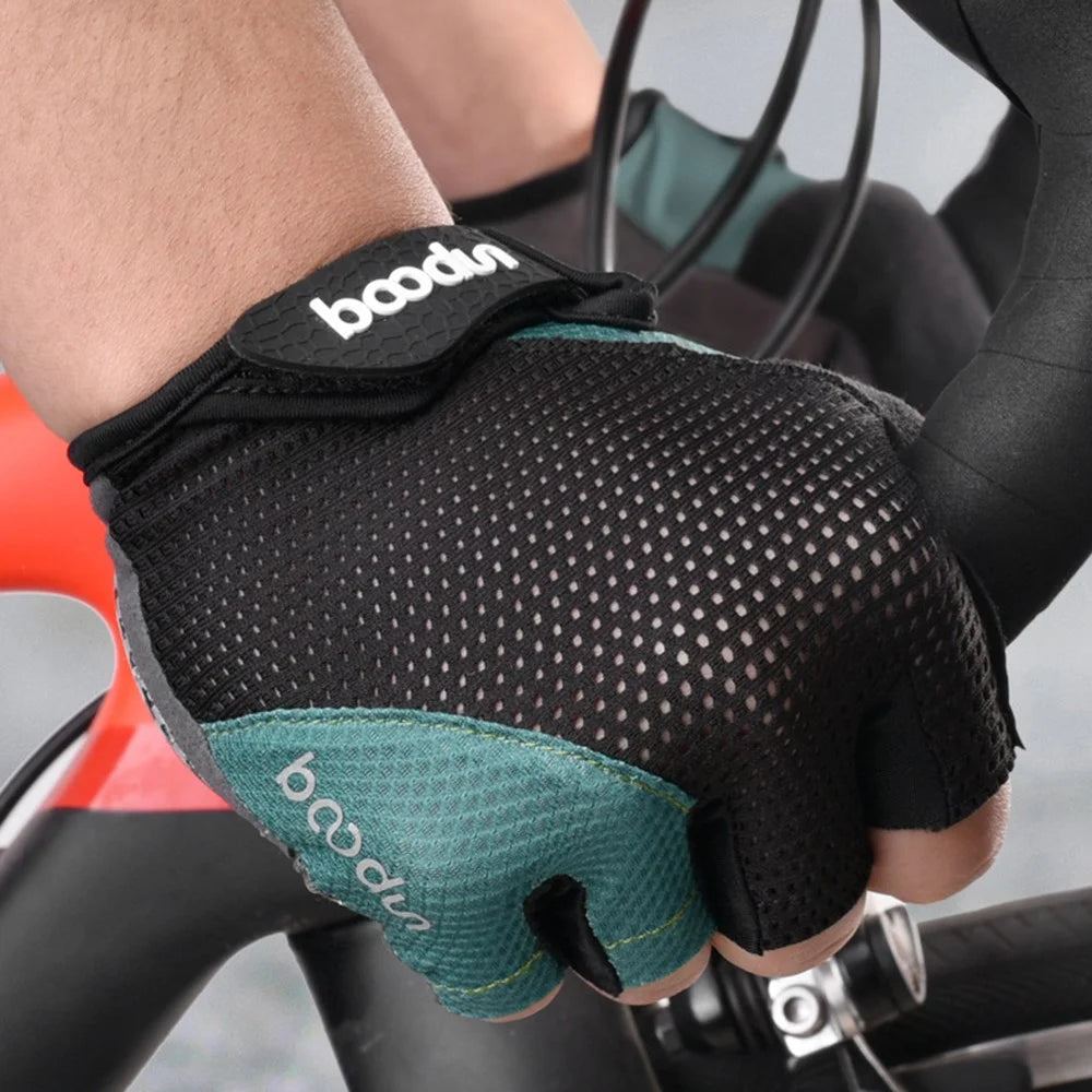BOODUN 2111408 Half Finger Biking Gloves 4D Thickened Silicone Breathable Road Bike Gloves - M - 3