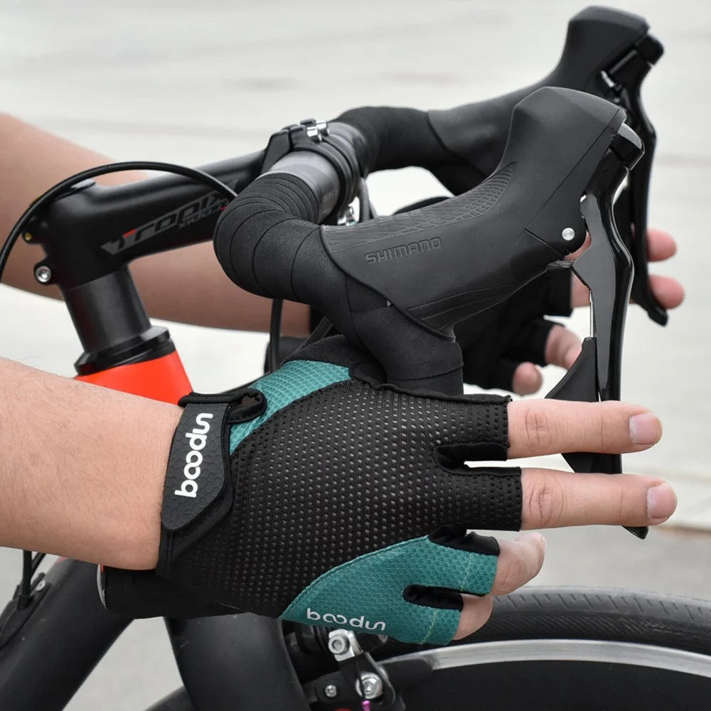 BOODUN 2111408 Half Finger Biking Gloves 4D Thickened Silicone Breathable Road Bike Gloves - M - 6