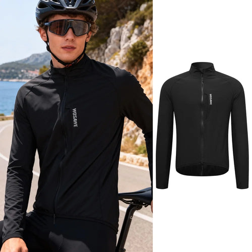 WOSAWE BE207 Windproof Cycling Jacket Men Women Waterproof Reflective Coat for Biking - BE207/B Black | Asian M/European S - 1