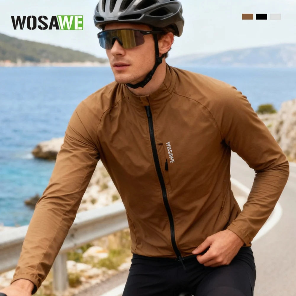 WOSAWE BE207 Windproof Cycling Jacket Men Women Waterproof Reflective Coat for Biking - BE207/B Black | Asian M/European S - 3