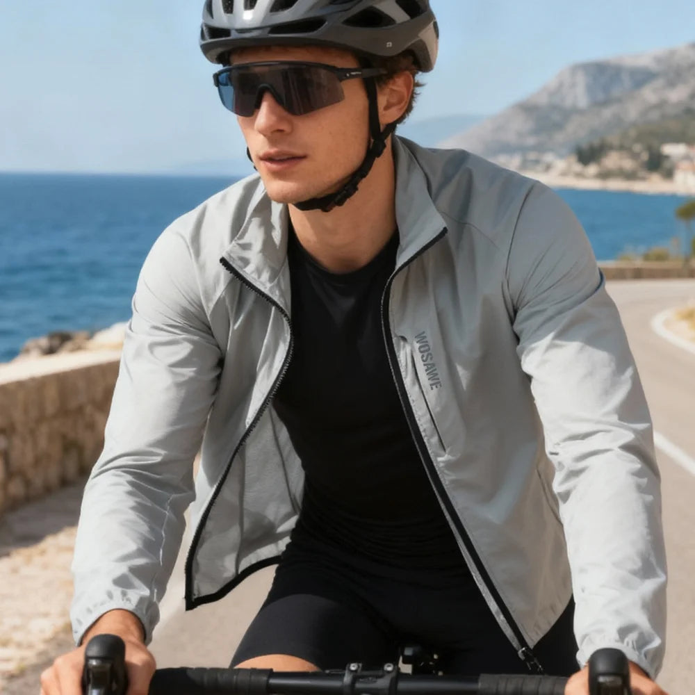 WOSAWE BE207 Windproof Cycling Jacket Men Women Waterproof Reflective Coat for Biking - BE207/B Black | Asian M/European S - 4