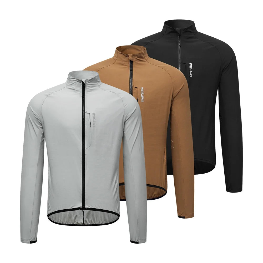 WOSAWE BE207 Windproof Cycling Jacket Men Women Waterproof Reflective Coat for Biking - BE207/B Black | Asian M/European S - 6