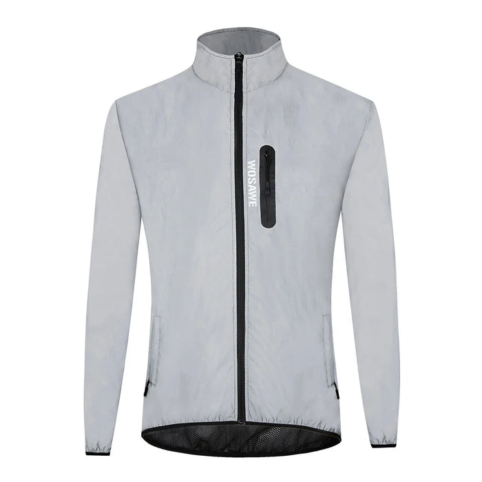 WOSAWE Fully Reflective Cycling Jacket Windproof Waterproof Turtleneck Coat for Night Running Biking - BL220 Asian M/European S - 1