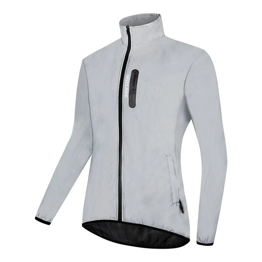 WOSAWE Fully Reflective Cycling Jacket Windproof Waterproof Turtleneck Coat for Night Running Biking - BL220 Asian M/European S - 2