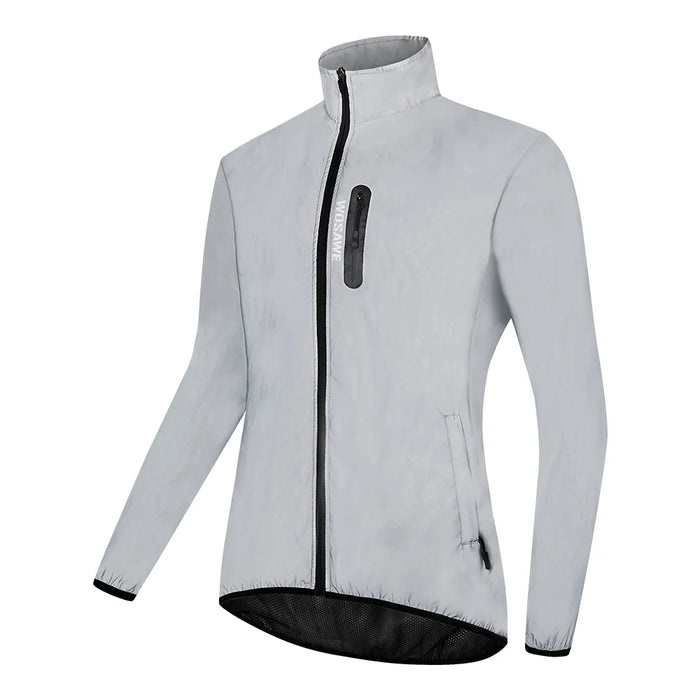 WOSAWE Fully Reflective Cycling Jacket Windproof Waterproof Turtleneck Coat for Night Running Biking - BL220 Asian M/European S - 2