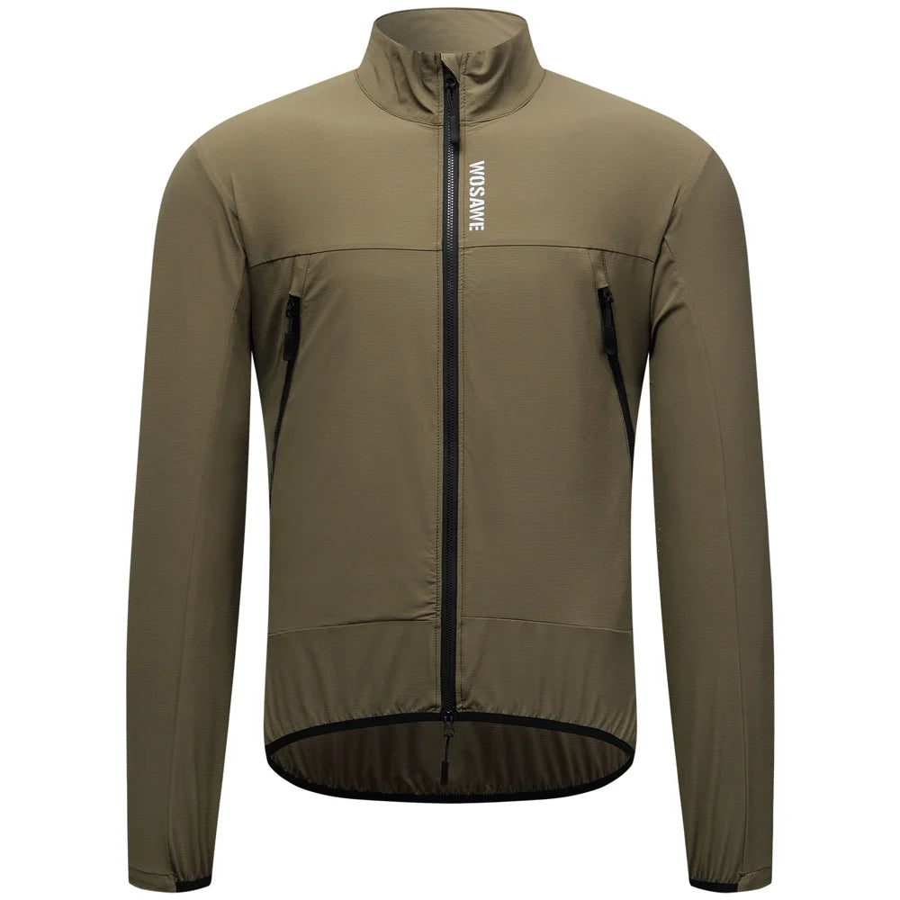 WOSAWE BE223 Cycling Jacket Windproof Waterproof Long Sleeve Road Bike Windbreaker Coat with Reflective Strips - BE223/Y Yellow|Asian Size M/European Size S - 1