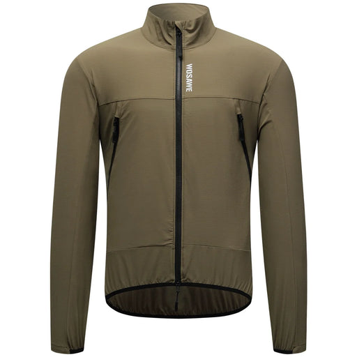 WOSAWE BE223 Cycling Jacket Windproof Waterproof Long Sleeve Road Bike Windbreaker Coat with Reflective Strips - BE223/Y Yellow|Asian Size M/European Size S - 1