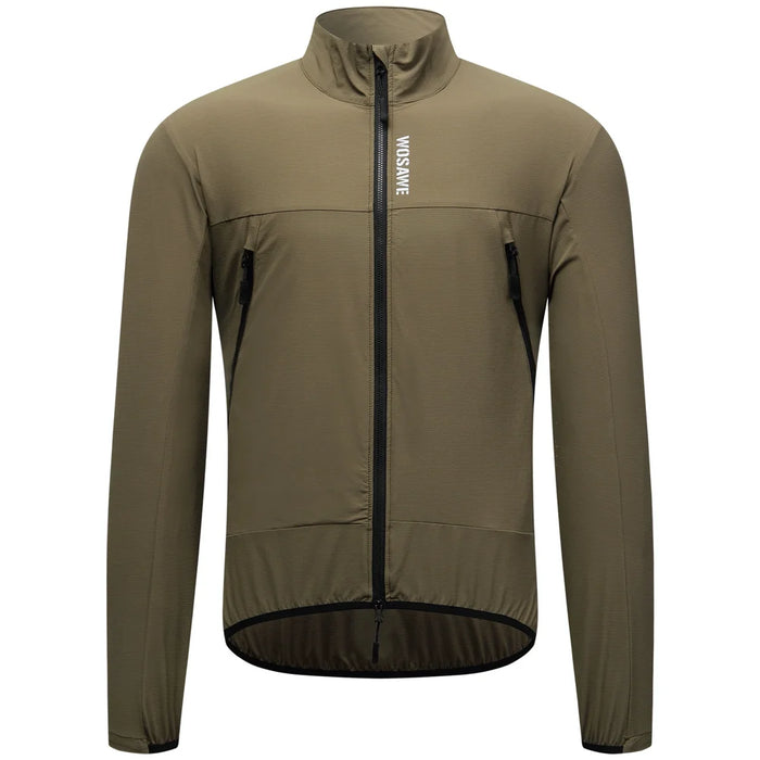 WOSAWE BE223 Cycling Jacket Windproof Waterproof Long Sleeve Road Bike Windbreaker Coat with Reflective Strips - BE223/Y Yellow|Asian Size M/European Size S - 1