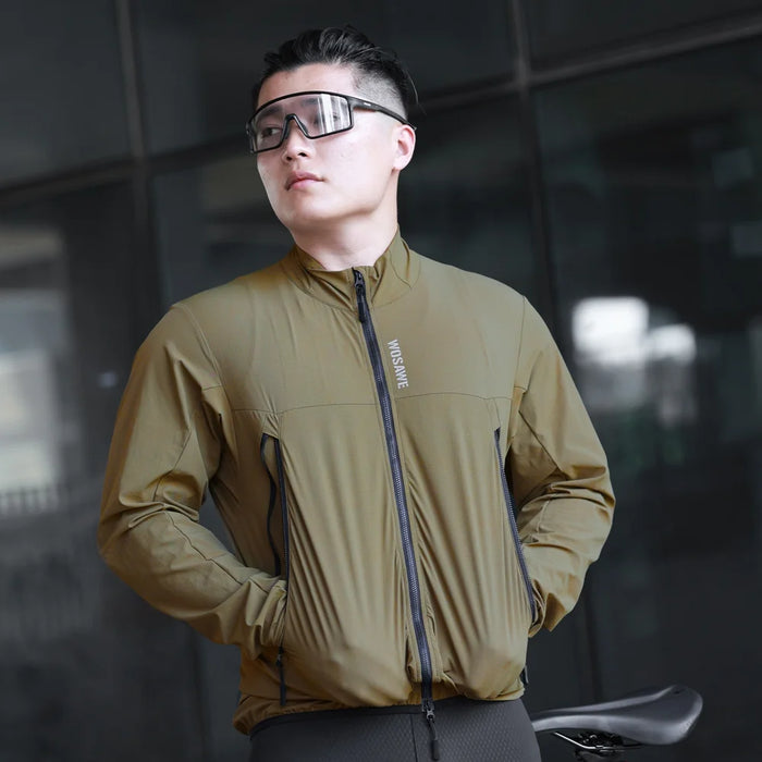 WOSAWE BE223 Cycling Jacket Windproof Waterproof Long Sleeve Road Bike Windbreaker Coat with Reflective Strips - BE223/Y Yellow|Asian Size M/European Size S - 5