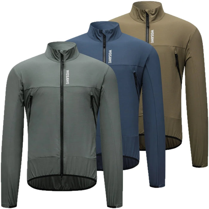 WOSAWE BE223 Cycling Jacket Windproof Waterproof Long Sleeve Road Bike Windbreaker Coat with Reflective Strips - BE223/Y Yellow|Asian Size M/European Size S - 6