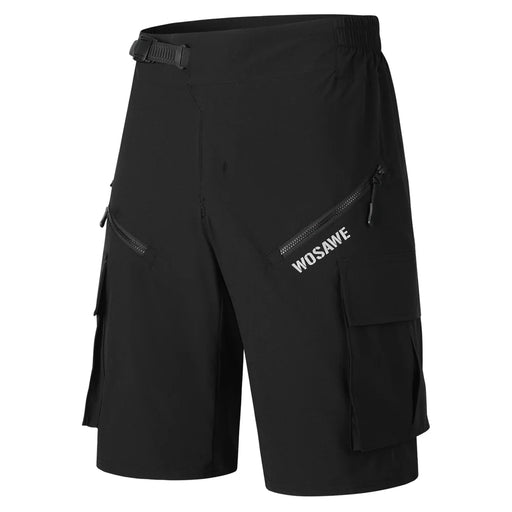 WOSAWE BD152 Men Cycling Shorts Quick Dry Breathable Hiking Pants for Mountain Road Bike - BD152/B Black (Without Cushion) | Asian M/EU S - 1