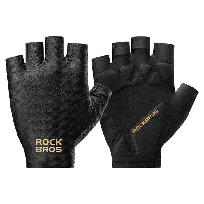 ROCKBROS 16220061 S427 Half Finger Cycling Gloves Shockproof Breathable Lightweight for Road Mountain Bike - Black | S - 1