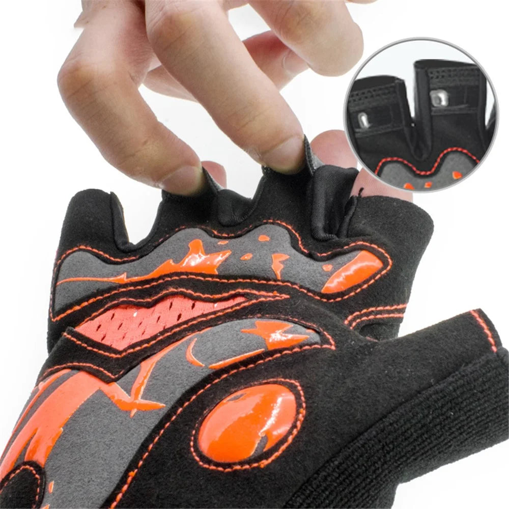 BOODUN 1024 Anti-Slip Breathable Half Finger Cycling Gloves Shock-Absorbed Road Bike Gloves Finger Padded Cycling Accessory - Black/M - 4