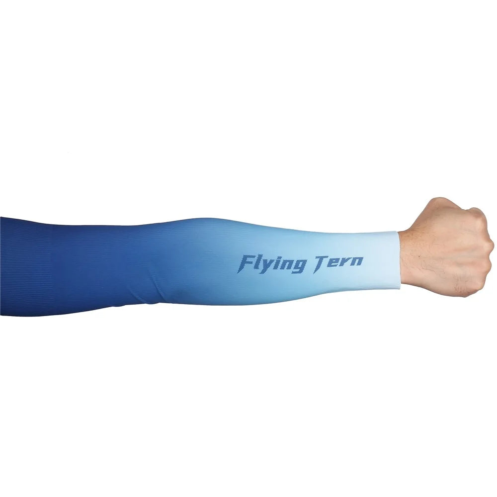 WHEEL UP YS006 1 Pair Sun UV Protection Ice Silk Sleeves Cooling Arm Sleeves for Driving Cycling Basketball - Gradient Blue/M - 2