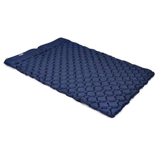 WIDESEA WSCM-005 Outdoor Camping Double Person Inflatable Mattress Folding Air Bed Picnic Pillow Blanket with Air Bag - Navy Blue - 2