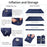 WIDESEA WSCM-005 Outdoor Camping Double Person Inflatable Mattress Folding Air Bed Picnic Pillow Blanket with Air Bag - Navy Blue - 5