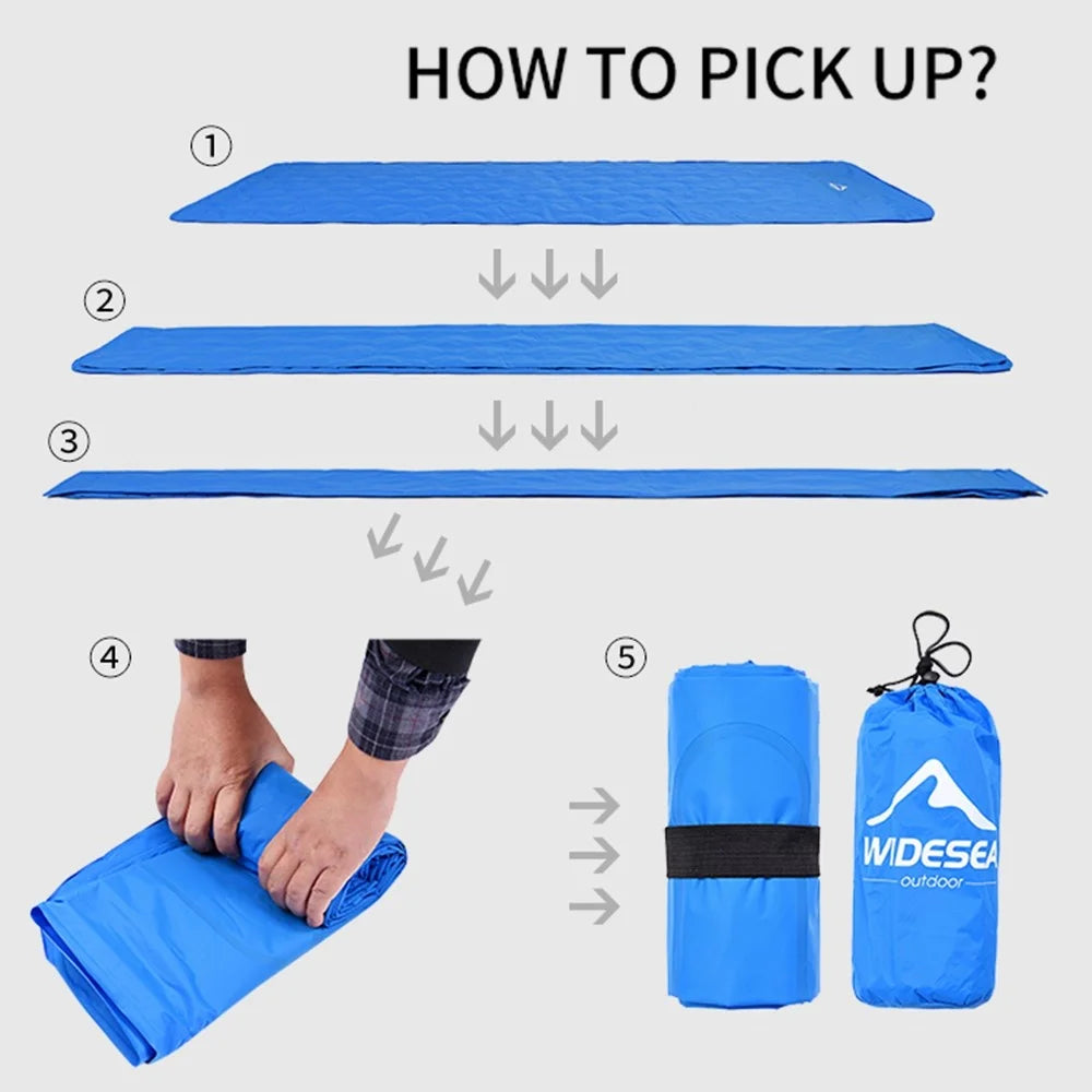 WIDESEA WSCM-001 Outdoor Camping Hiking Ultralight Inflatable Mattress Pillow Mat Sleeping Mat Cushion Bed - Blue - 3