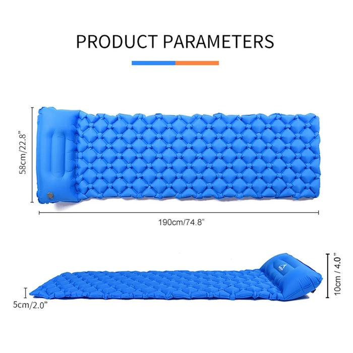 WIDESEA WSCM-001 Outdoor Camping Hiking Ultralight Inflatable Mattress Pillow Mat Sleeping Mat Cushion Bed - Blue - 7