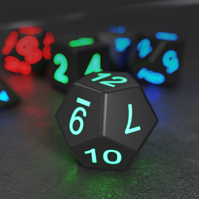 SZ-01 7Pcs / Set LED Luminous Dice Set Polyhedron Rechargeable Dice Set Games Party Dices - 4