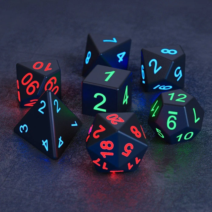 SZ-01 7Pcs / Set LED Luminous Dice Set Polyhedron Rechargeable Dice Set Games Party Dices - 5