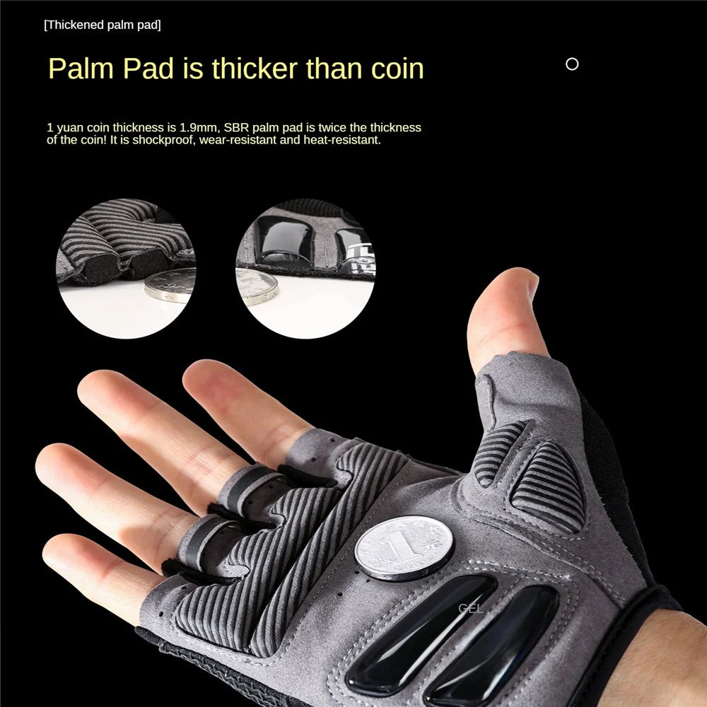 KYNCILOR A0028 1 Pair Cycling Fitness Half Finger Gloves Liquid Silicone Shock-absorbing Breathable Bicycle Gloves - XL - 2