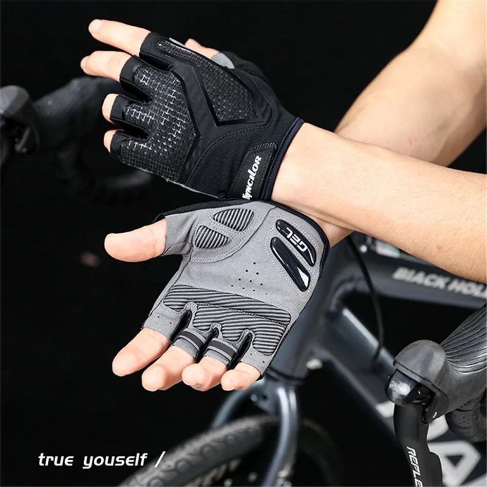 KYNCILOR A0028 1 Pair Cycling Fitness Half Finger Gloves Liquid Silicone Shock-absorbing Breathable Bicycle Gloves - XL - 3