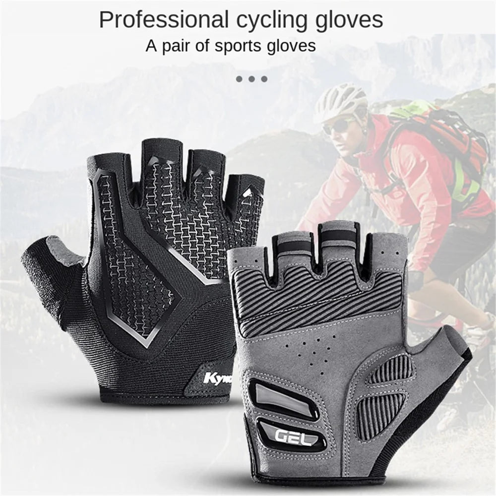 KYNCILOR A0028 1 Pair Cycling Fitness Half Finger Gloves Liquid Silicone Shock-absorbing Breathable Bicycle Gloves - XL - 5