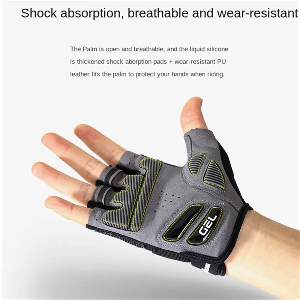 KYNCILOR A0028 1 Pair Cycling Fitness Half Finger Gloves Liquid Silicone Shock-absorbing Breathable Bicycle Gloves - XL - 6