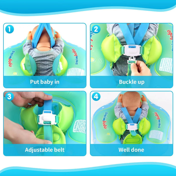 SWIMBOBO Inflatable Baby Swimming Ring Infant Float Lying Swimming Trainer with Sunshade - S - 4