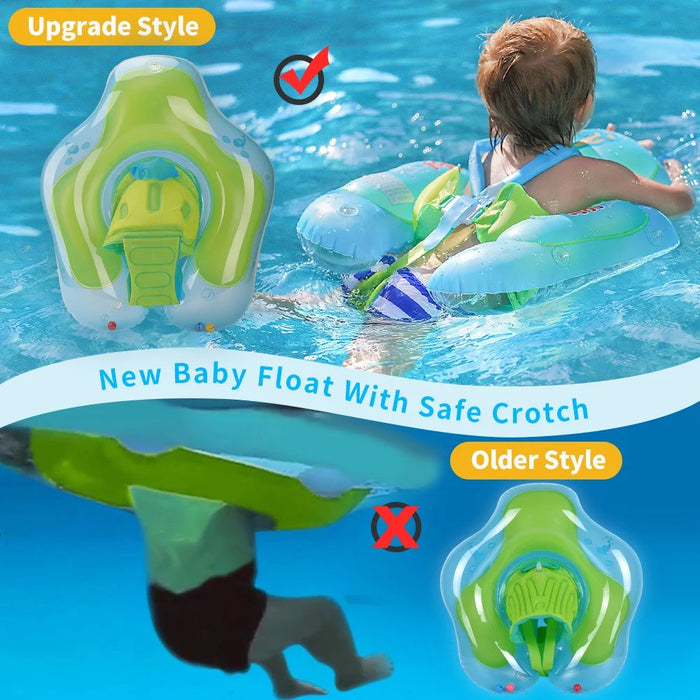 SWIMBOBO Inflatable Baby Swimming Ring Infant Float Lying Swimming Trainer with Sunshade - S - 5