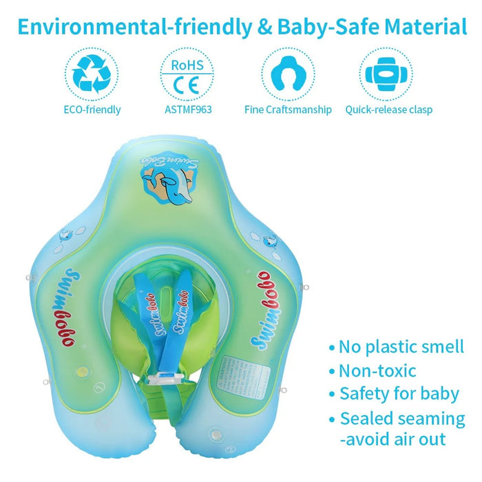 SWIMBOBO Inflatable Baby Swimming Ring Infant Float Lying Swimming Trainer with Sunshade - S - 7