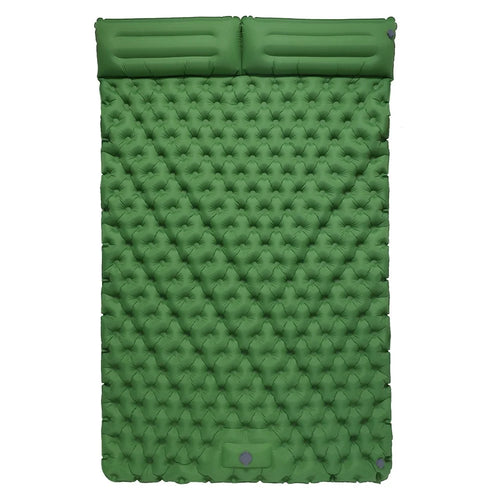 200x120CM Inflatable Sleeping Mat Built-in Foot Pump Compact Air Mattress with Pillow for Camping, Backpacking, Hiking - Army Green - 1