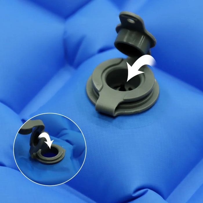 40D Nylon+TPU Moisture-proof Sleeping Mat Foot Press-type Inflation Air Mattress Camping Tent Pad - Sapphire - 6