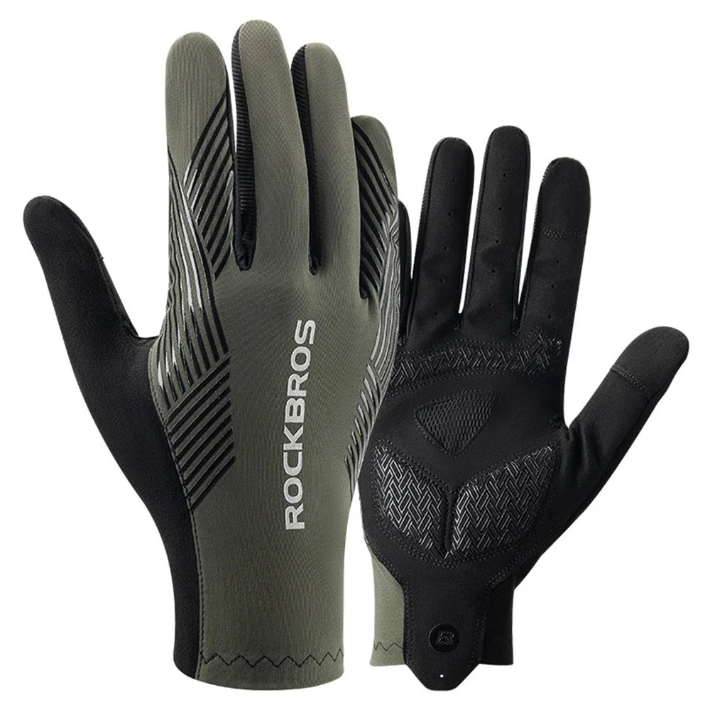 ROCKBROS S310 Cycling Gloves Touch Screen Bike Full Finger Gloves Non-slip SBR MTB Bicycle Gloves - S - 1