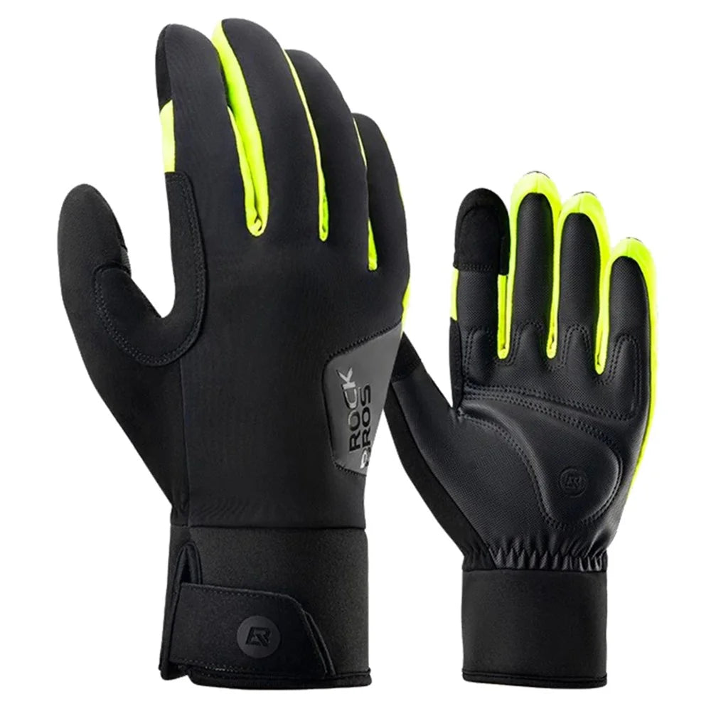 ROCKBROS S335 1 Pair Bicycle Gloves Full Finger Touch Screen Bike Gloves Winter Warm Gloves - S - 1
