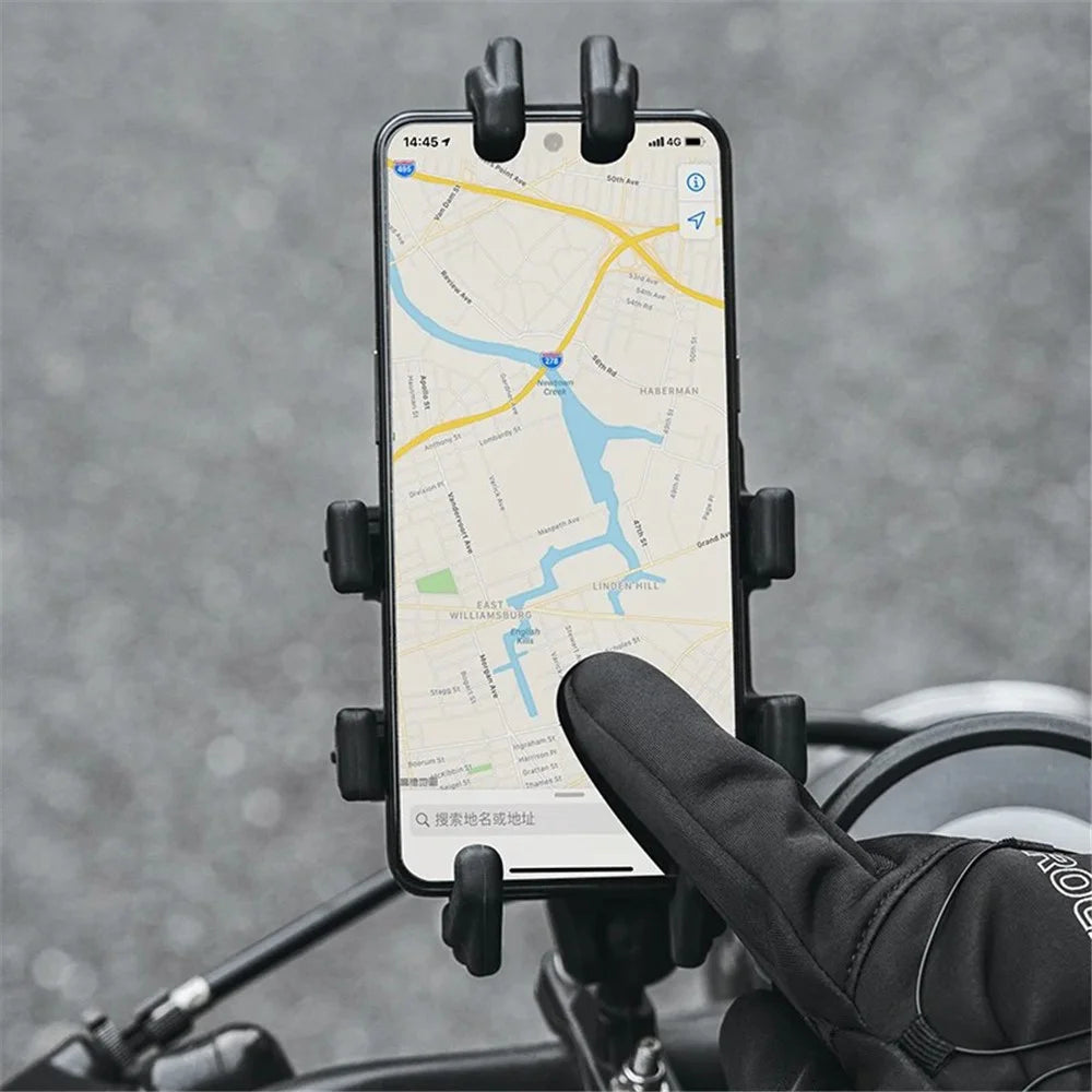 ROCKBROS S351 1 Pair Warm Bicycle Gloves with Buckles Screen Touch Reflective Full Finger MTB Gloves - S - 4