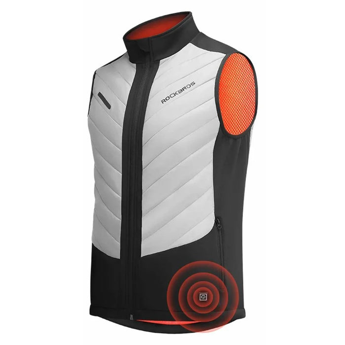 ROCKBROS YPW045 Heated Vest Thermal Warm Electric Bike Vest Tops 3-Speed Adjustment Bicycle Vest - M - 1