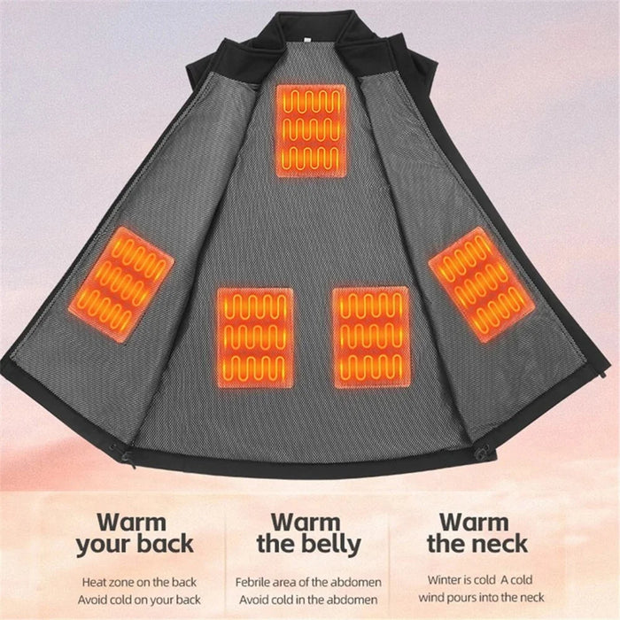 ROCKBROS YPW045 Heated Vest Thermal Warm Electric Bike Vest Tops 3-Speed Adjustment Bicycle Vest - M - 3