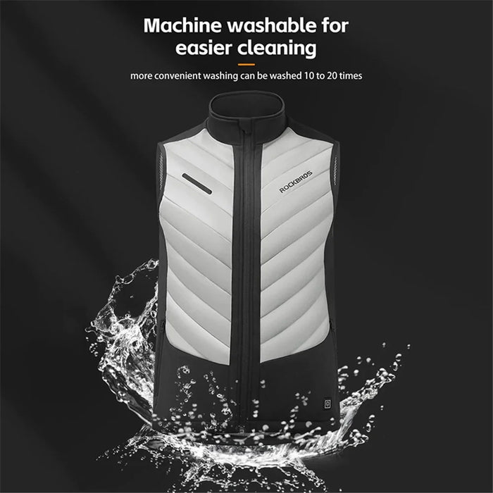 ROCKBROS YPW045 Heated Vest Thermal Warm Electric Bike Vest Tops 3-Speed Adjustment Bicycle Vest - M - 5