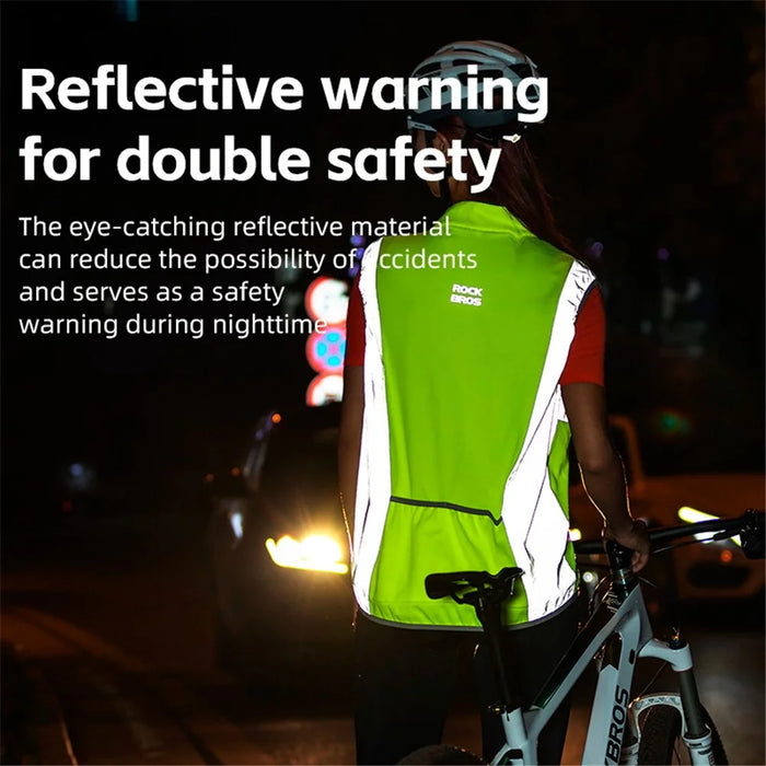 ROCKBROS YPW054 Reflective Vest Polyester Night Safety Jacket for Outdoor Cycling Running -  M - 3