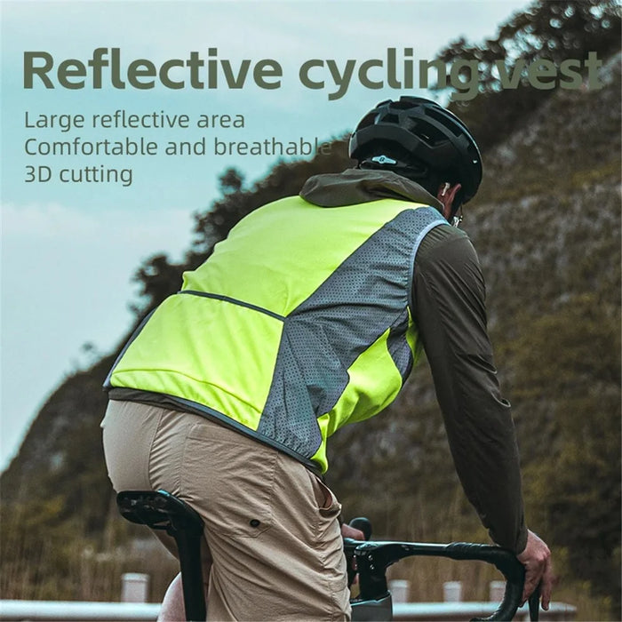 ROCKBROS YPW054 Reflective Vest Polyester Night Safety Jacket for Outdoor Cycling Running -  M - 6