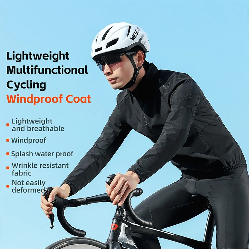 WEST BIKING YP0202330 Spring Autumn Long Sleeve Top Windproof Cycling Jacket - S - 3