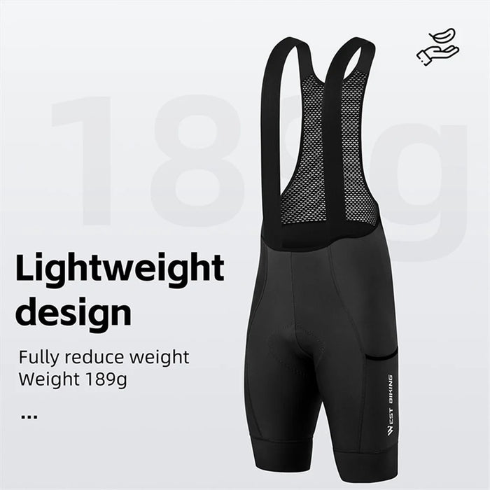 WEST BIKING YP0210012 Summer Cycling Bib Shorts Breathable Bike Riding Cloth for Men - Black  /  S - 3