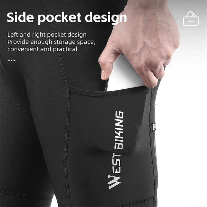 WEST BIKING YP0210012 Summer Cycling Bib Shorts Breathable Bike Riding Cloth for Men - Black  /  S - 7