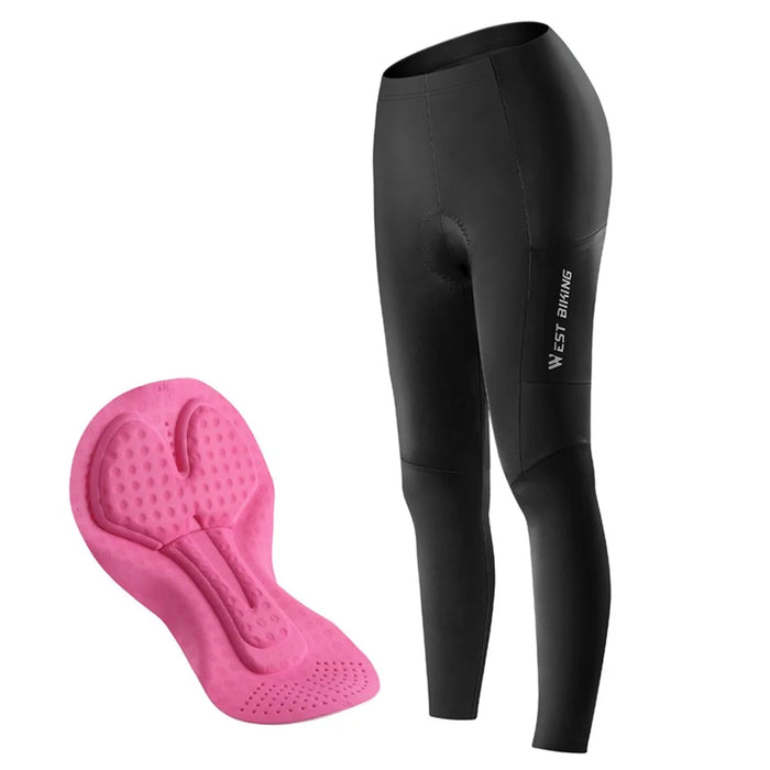 WEST BIKING YP0203132 Outdoor Cycling Built-In Sponge Pad Trousers Bicycle Riding Breathable Elastic Pants - Women S - 1