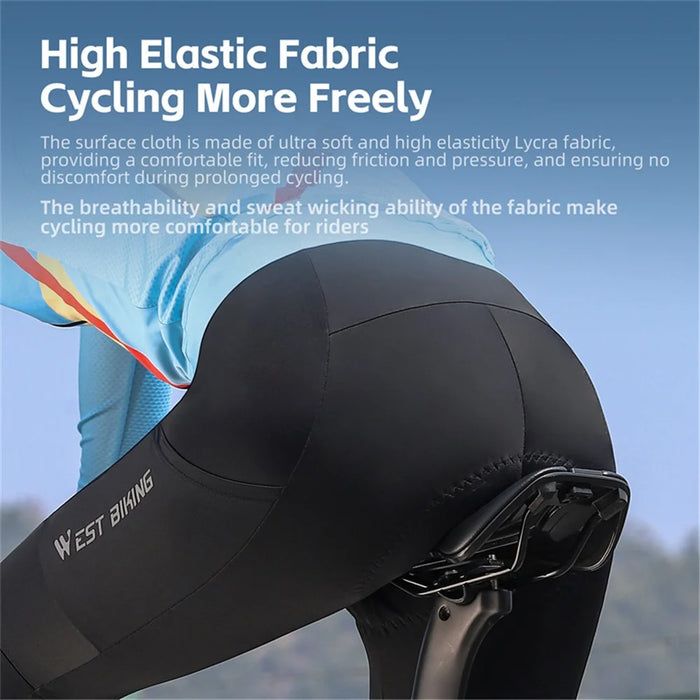 WEST BIKING YP0203132 Outdoor Cycling Built-In Sponge Pad Trousers Bicycle Riding Breathable Elastic Pants - Women S - 4