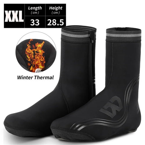 WEST BIKING Cycling Thermal Neoprene Overshoes Waterproof Windproof Toe Cycling Shoe Covers - XXL - 1