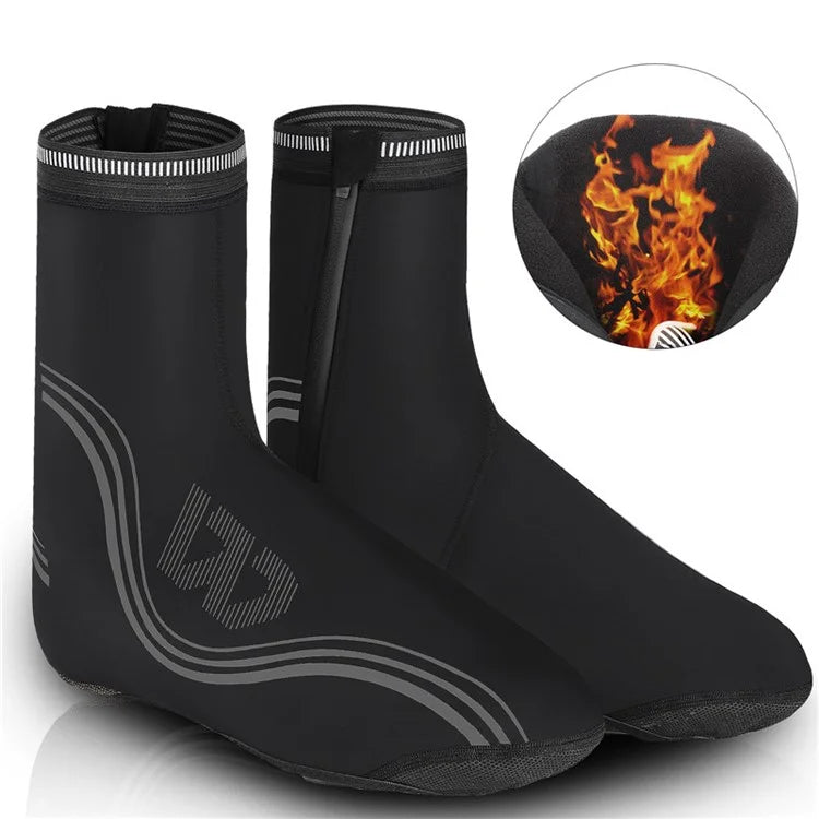 WEST BIKING Cycling Thermal Neoprene Overshoes Waterproof Windproof Toe Cycling Shoe Covers - XXL - 4